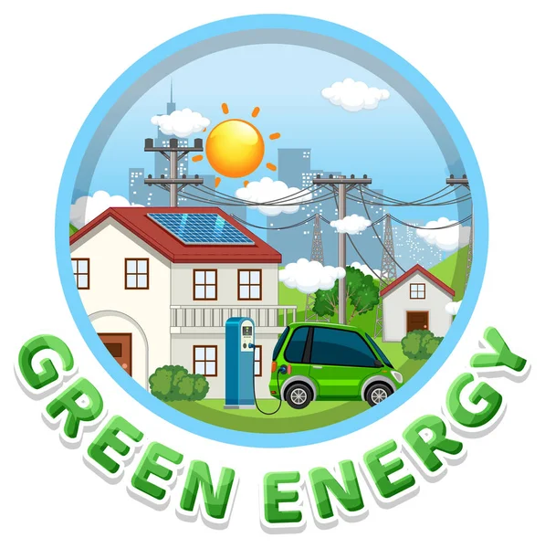 Green Energy Text Banner Design Illustration — Wektor stockowy