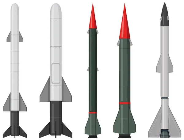 Set Military Missiles Illustration — Stock Vector
