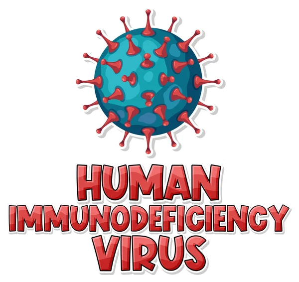 白背景说明中的人体免疫机能丧失病毒 艾滋病毒 — 图库矢量图片