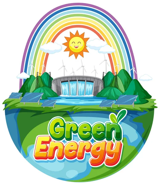 Ilustração Conceito Vector Energia Verde — Vetor de Stock