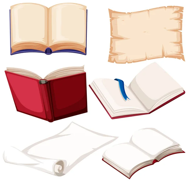 Buch Und Papierillustrationen — Stockvektor