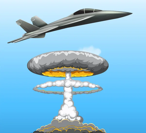 Jet Plane Flyger Himlen Illustration — Stock vektor