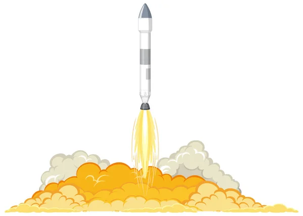 火箭发射进入空间概念示例 — 图库矢量图片