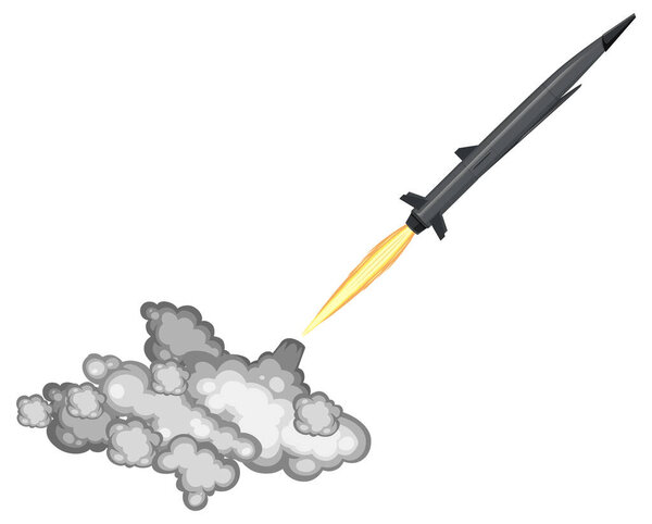 Hypersonic missile launch with smoke trail illustration