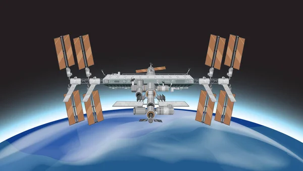 Estación Espacial Internacional Iss Ilustración Espacial — Archivo Imágenes Vectoriales