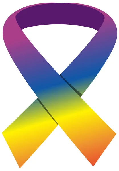 Rainbow Awareness Ribbon Icon Illustration — Stok Vektör