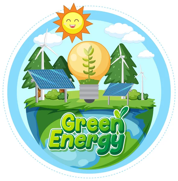 Green Energy Vector Concept Illustration — Vector de stock