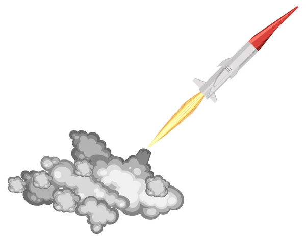Hyperschall Raketenstart Mit Rauchspur Illustration — Stockvektor