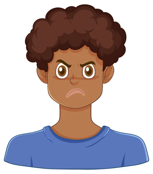 Иллюстрация Teen Boy Angry Face — стоковый вектор