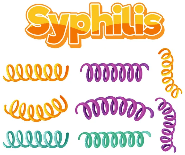 Treponema Pallidum Syphilis Bacteria White Background Illustration — Archivo Imágenes Vectoriales