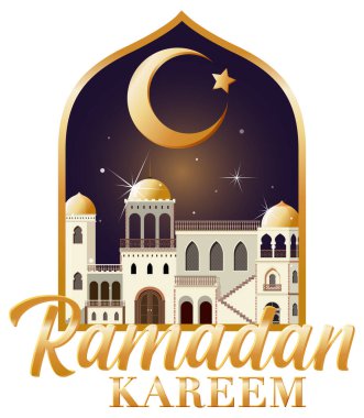 Ramazan Kareem Poster Vektörü illüstrasyonu