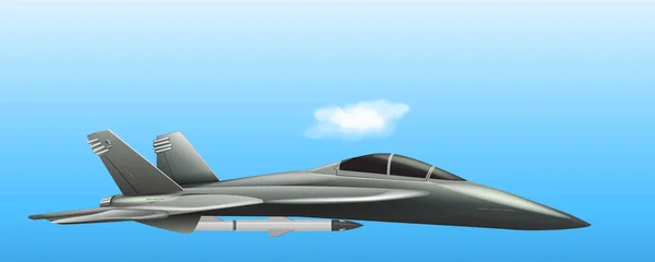 Військовий Літак Синьому Небі — стоковий вектор