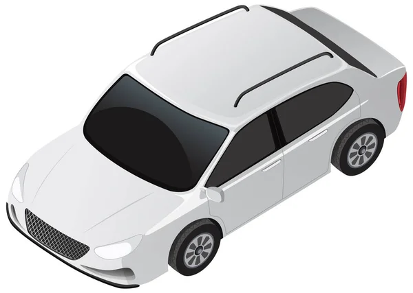 Branco Sedan Carro Isolado Ilustração — Vetor de Stock