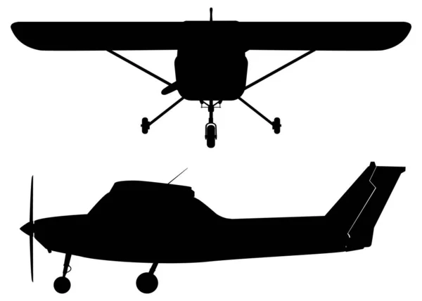 Light Aircraft Silhouette Vector Design Illustration — Stock Vector