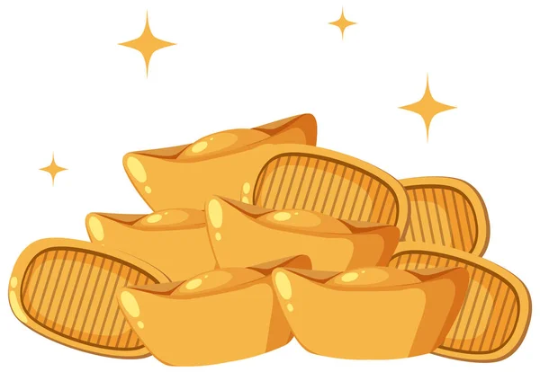 Traditional Chinese Gold Ingot Illustration — Image vectorielle