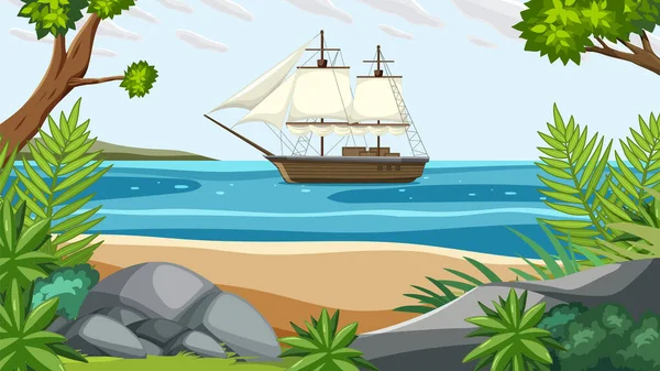 Charles Darwin Ekspedycja Galapagos Concept Ilustracja — Wektor stockowy