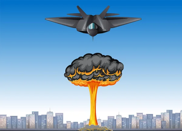 Düsenflugzeug Fliegt Den Himmel Illustration — Stockvektor
