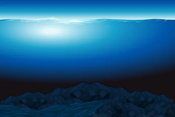 Sunbeam Penetrating Underwater Background Ilustração — Vetor de Stock