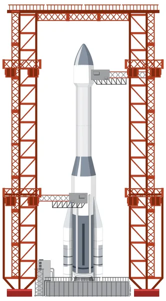 Rocket Launch Scaffolding Vector Illustration — Stock Vector