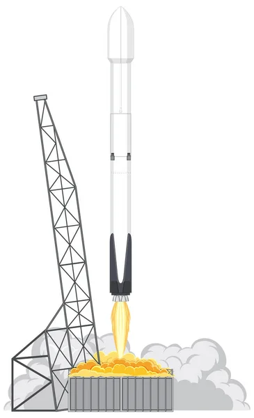 Rocket Launching Space Concept Illustration — Stockvektor