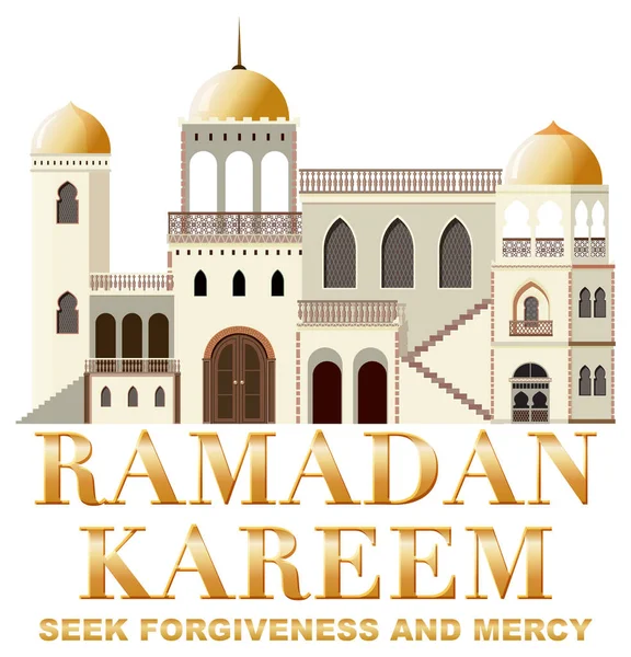 Affiche Ramadan Kareem Illustration Vectorielle — Image vectorielle