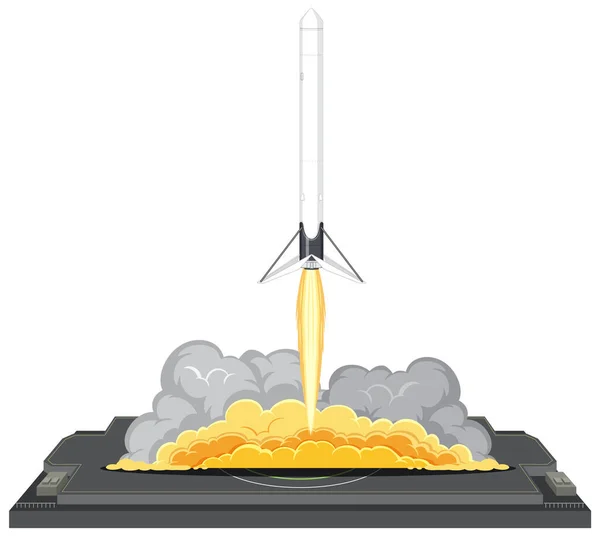 Rocket Launching Space Illustration — Stock Vector