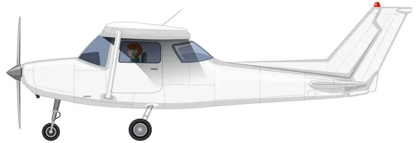 Векторная Иллюстрация Однодвигательного Лёгкого Самолёта — стоковый вектор