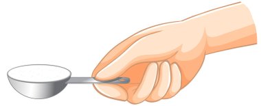 Ölçme Kaşığı illüstrasyonunda pudra