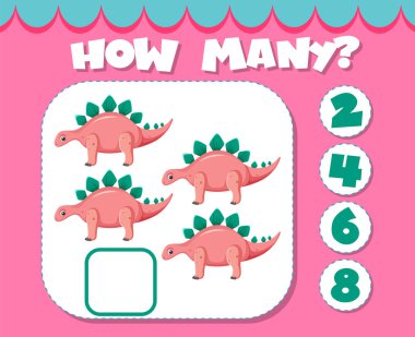 Anaokulu Çocuk İllüstrasyonu Sayma Oyunu