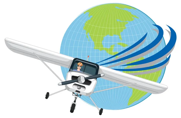 World Iconベクトルイラスト付き軽航空機 — ストックベクタ