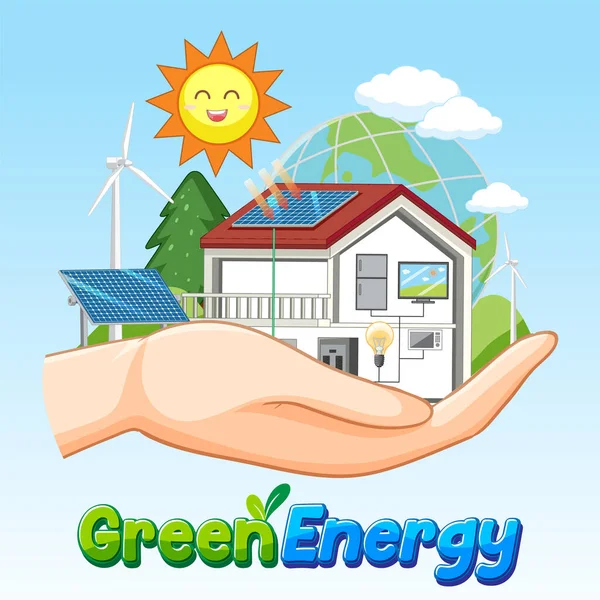 Grön Energi Från Naturresurser Vektor Begrepp Illustration — Stock vektor
