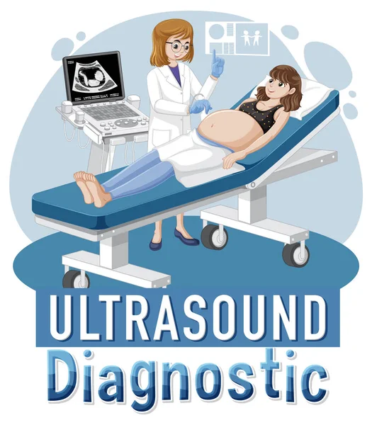 Diagnóstico Por Ultrassom Para Ilustração Design Banner Pôster — Vetor de Stock
