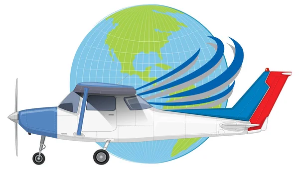 World Iconイラスト付き軽航空機 — ストックベクタ