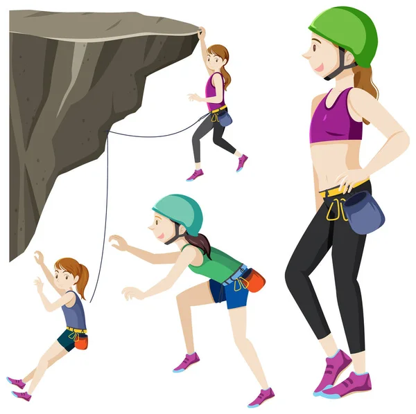 Personnage Alpiniste Sport Extrême Mode Vie Actif Illustration — Image vectorielle