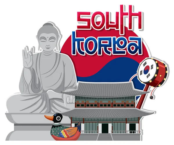 Élément Coréen Nation Tradition Symbole Illustration — Image vectorielle