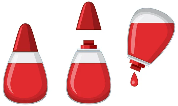 Liquid Red Ink Drops Collectie Illustratie — Stockvector