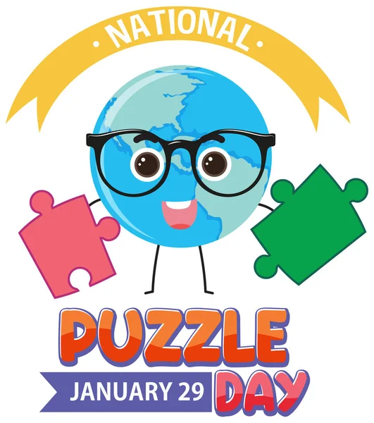 Národní Puzzle Day Banner Ilustrace — Stockový vektor