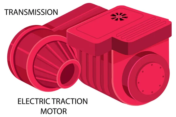 Illustration Vectorielle Moteur Traction Électrique — Image vectorielle
