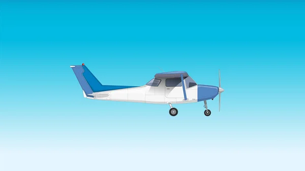 Vektorová Ilustrace Jednomotorového Lehkého Letadla — Stockový vektor