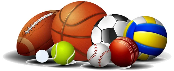 Collection Balles Sport Illustration Vectorielle — Image vectorielle