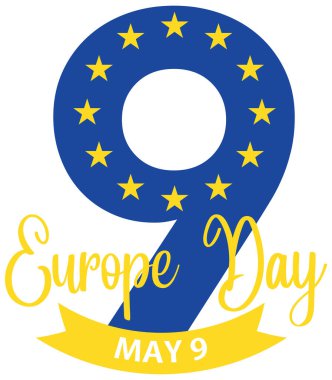 Bayrak veya Poster İllüstrasyonu İçin Mutlu Avrupa Günü Vektör Tasarımı