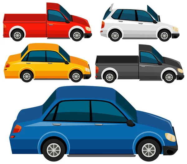 Various Cars Vector Collection Illustration — Stock Vector
