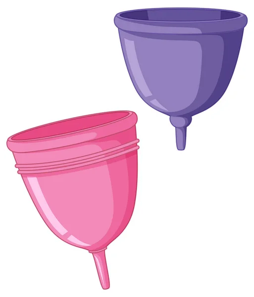 Menstruation Cup Isolerad Vit Bakgrund Illustration — Stock vektor