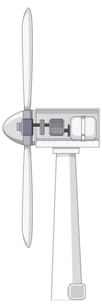 Binnen Windturbine Vector Illustratie — Stockvector