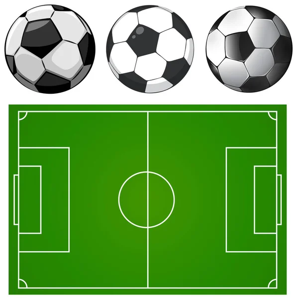 Ποδόσφαιρο Γήπεδο Εικόνα Διάνυσμα Μπάλα — Διανυσματικό Αρχείο