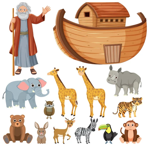 Group Noah Ark Illustration — Stock Vector