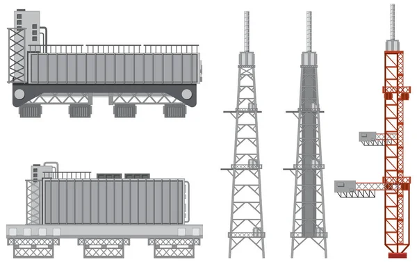 Raketenstart Gerüst Oder Launchpads Vector Illustration — Stockvektor