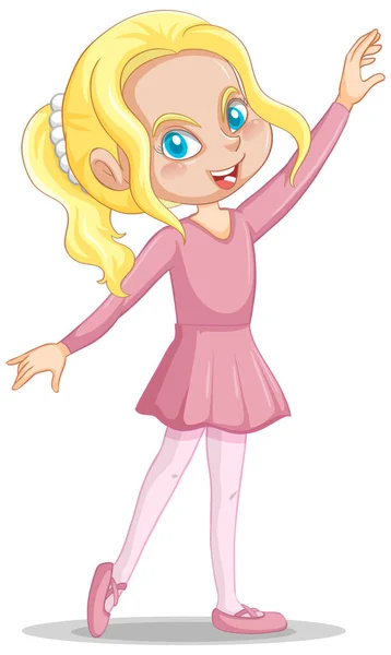 Ballet Menina Desenho Animado Personagem Ilustração — Vetor de Stock