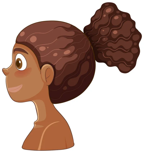 Boční Pohled Africký Americký Dospívající Dívka Ilustrace — Stockový vektor