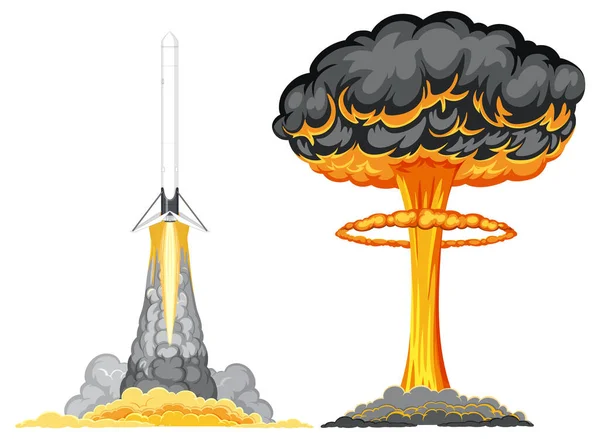Atomic Bomb Mushroom Cloud Illustration — Stock Vector